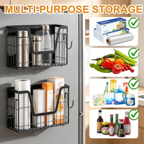2 Set Magnetic Basket for Refrigerator Door,Magnetic Fridge Shelf Organizer - view 4
