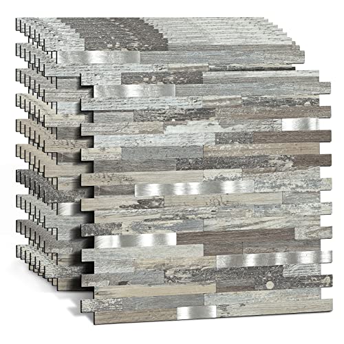 10 Pieces Peel and Stick PVC Mosaic Backsplash,for Kitchen Backsplash,Etc