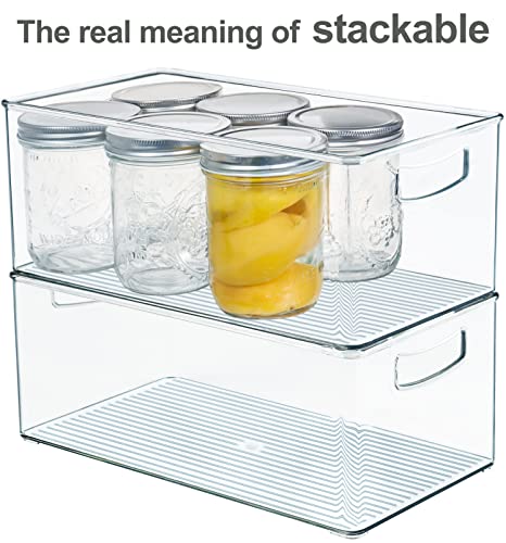 2 Pack Straight Sides Stackable Pantry Organizer Bins for Home Edit - 13.5''L x 7.5''W x 5.5''H - view 3