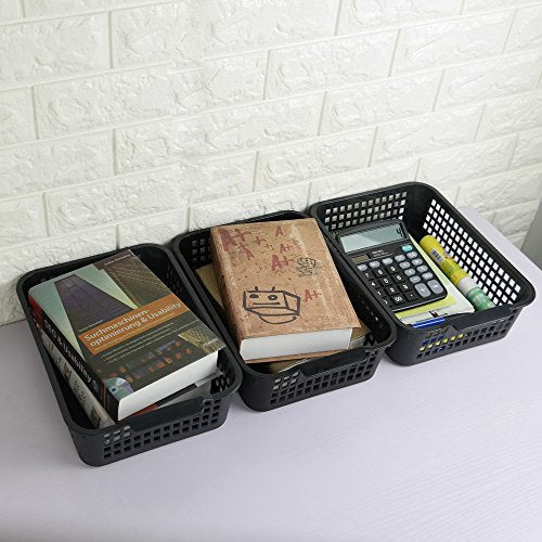 6-Pack Rectangular Plastic Desk Organizer, Multi-use Storage Basket - view 3
