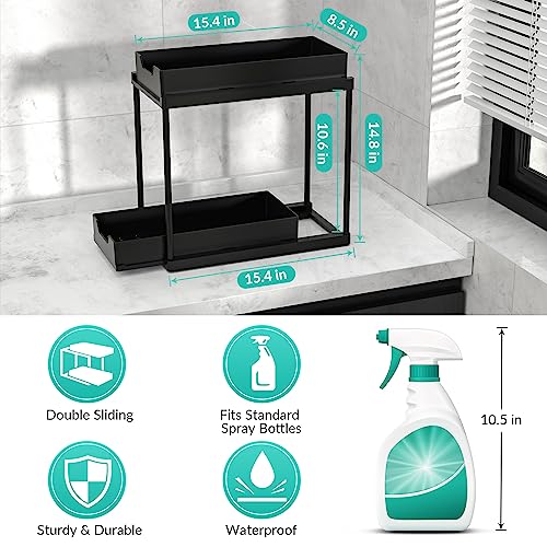 2 Tier Sliding Under Sink Organizer, Multi-purpose Kitchen organizers and storage, Bathroom Storage, Kitchen sink organizer - view 3