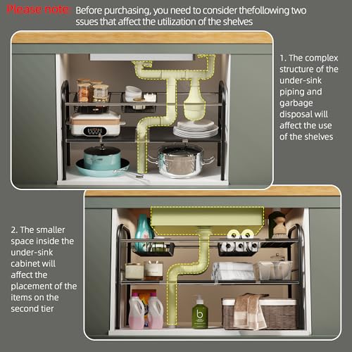 Under Sink Organizers and Storage,Expandable under cabinet organizer Shelf - view 2