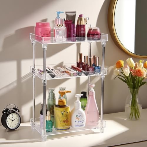Body Spray Organizer,Acrylic 3 Tier Corner Bathroom Counter Organizer Clear - view 6