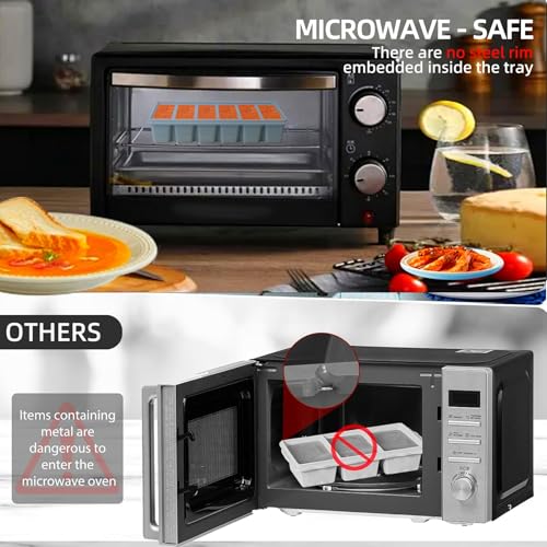 Silicone Freezer Molds Gift Set with 1,and 2 Tbsp, 1/2, 1, and 2 Cup Silicone Freezer Trays With Lids - Meal Prep and Kitchen Essentials Bundle (Blue 5 Pack) - view 5