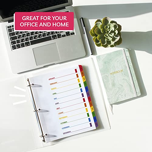 Monthly Dividers for 3 Ring Binder - (Set of 3), 8.5 x 11" Letter Size, Writable A-Z Tabs - Ideal for Organizing Paper at Work, School, or Home - view 5