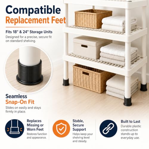 Replacement Feet Compatible with HDX Shelving - view 3