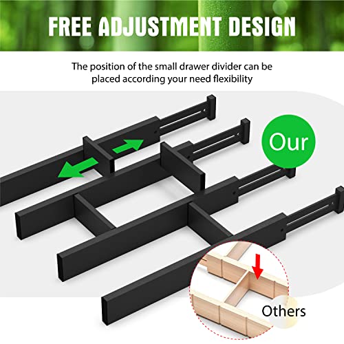 6Pcs Expandable Bamboo Drawer Dividers, Fits 17.6-21.6" Drawers - view 5