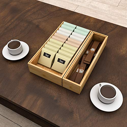 Stackable Utensil Drawer Organizer, Bamboo Kitchen Flatware Holder 12"x 3" - view 5
