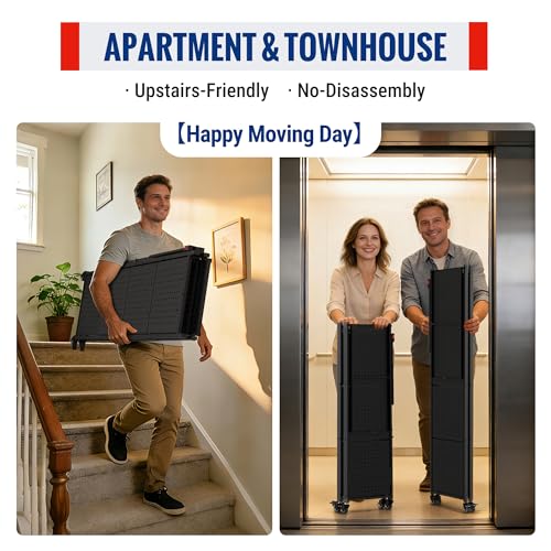 5-Tier Folding Shelf, No-Assembly Metal Storage Rack with Wheels, 750 lbs Capacity (with Leveling Feet), Collapsible Shelving Unit for Kitchen, Pantry, Bathroom & Closet Organization - view 4