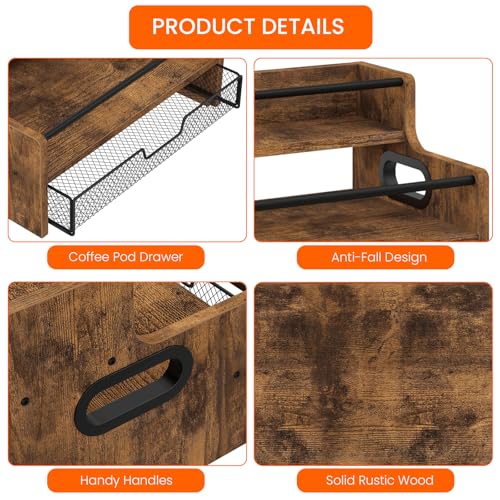 Coffee Syrup Organizer Rack, 3-Tier 8 Bottles Syrup Stand - view 5