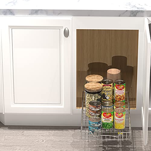 Under Cabinet Pull Out Sliding Shelf, 21" Dx11 W, Chrome - view 7
