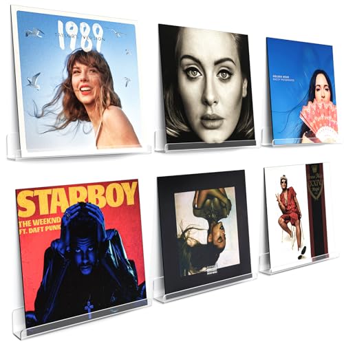Vinyl Record Wall Mount Shelves, 12 inch Vinyl Holder, 6 Pack