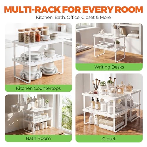 Cabinet Organizer Shelf, Countertop Risers, Kitchen Storage Rack - view 6