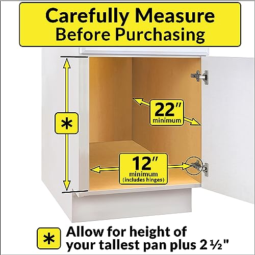 Pull Out Cabinet Organizer for Pots and Pans – Under Cabinet Pots and Pans Organizer – Cabinet Slide Out Shelves – Pot and Pan Lid Organizer Rack for Cabinet - 11" W x 21" D, Chrome - view 6