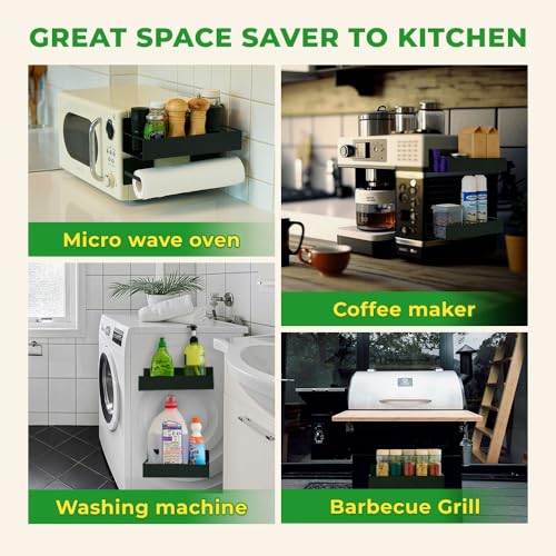 Magnetic spice rack set for refrigerator, space saver with rack | Strong magnetic shelf for fridge, extra storage | Seasoning organizer for Kitchen - view 6
