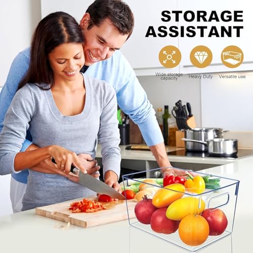 Set of 8 pantry organizers and storage, Clear Plastic Storage Bins for Kitchen Organization, Freezer Storage, Home Edit Containers - view 4