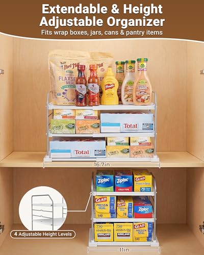 3-Tier Cabinet Organizer, Expandable Shelf for Foil & Wrap Boxes - view 3