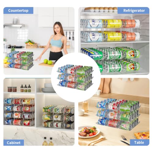Can Organizer for Pantry, 3-Tier Stackable Can Dispenser Rack - view 6