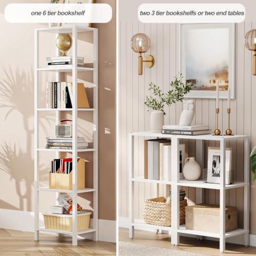 Bookshelf, 6-Tier Tall Narrow Book Shelf for Small Space - view 3