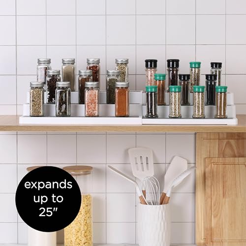 3-Tier Spice Rack Organizer - Versatile Storage Shelf for Kitchen, Bathroom, Bedroom & Office, Set of 2, Expandable White - view 3