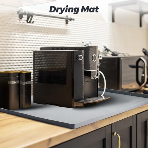 Under Sink Mat 28" x 22", Extra Thick Waterproof Silicone Liner, Cabinet Protector Tray Organizer for Kitchen (Grey) - view 6