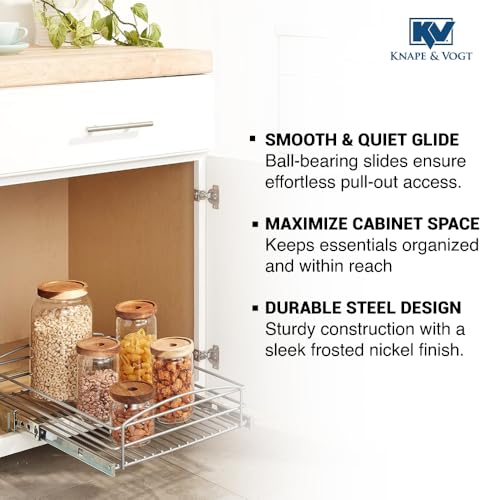 RS-MUB-17-FN 5 in. H x 18 in. W x 20 in. D Multi-Use Basket Silver Pull Out Cabinet Organizer, Frosted Nickel - view 6