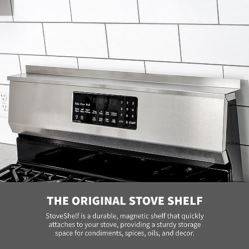 StoveShelf 30" Length White Magnetic Shelf for Kitchen Stove - Kitchen Storage Solution with Zero Installation - Over Stove Spice Rack Organizer - view 2