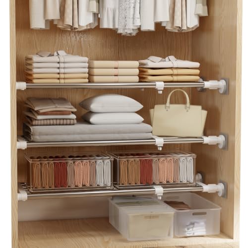 Expandable Tension Shelf Rod, Closet tension Shelf Rod for Cabinet