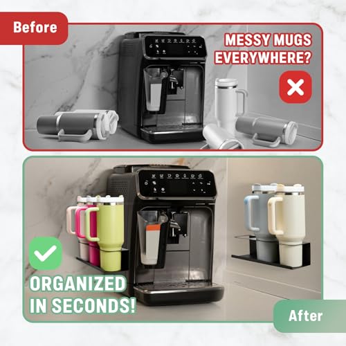 2 Pack Magnetic Stanley Cup Holder for Fridge, Water Bottle Organizer for Tumbler with Double Sided Tape Hold Stanley Cup Accessories for Kitchen Cabinet Wall - view 4