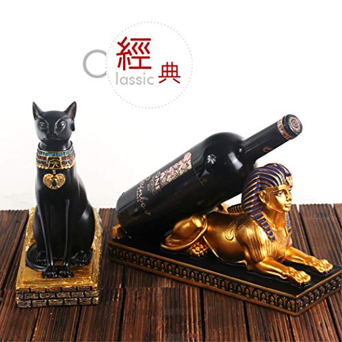Wine Rack Holder Ancient Egyptian Deity Bastet Wine Bottle Stand Rack Premium Resin Material Novelty Gift for Kitchen Home Room Decoration (Resin - Bastet) - view 6