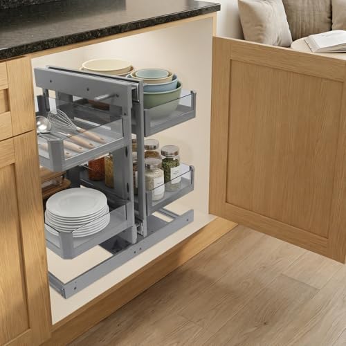 Blind Corner Cabinet Organizer,2 Tiers 14.57"Cabinet Pull-out Organizer - view 7