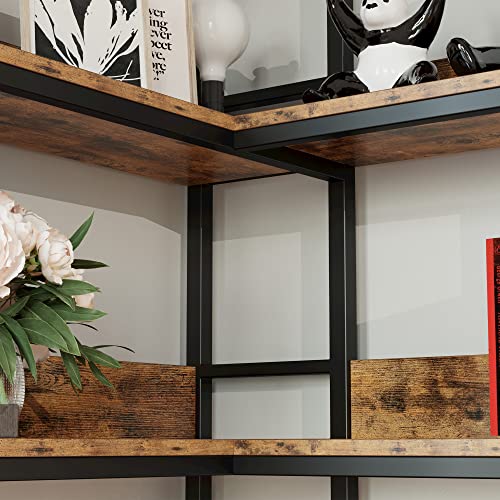 Corner Shelf 5 Tiers 70LB Capacity L-Shaped Bookshelf - view 5