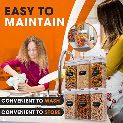Airtight Food Storage Containers, Kitchen Storage Containers for Pantry, Set of 6 Food Containers with Lids Airtight, Pantry Storage Containers & Organizers with Lids, 12L, White - view 6