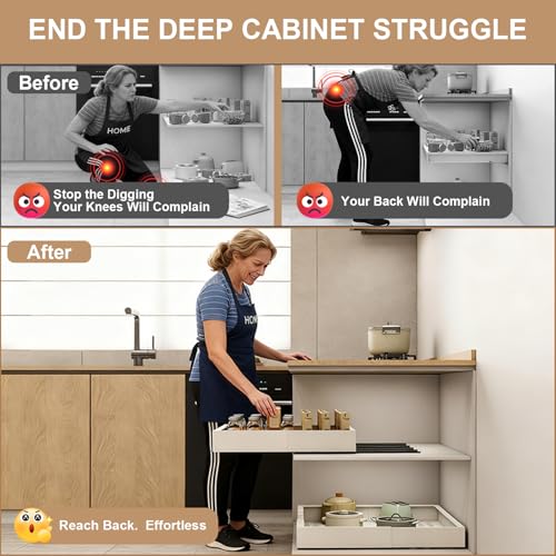 2Pc Pull out Cabinet Organizer,7"-11"W,17"-24"D,Expandable - view 4