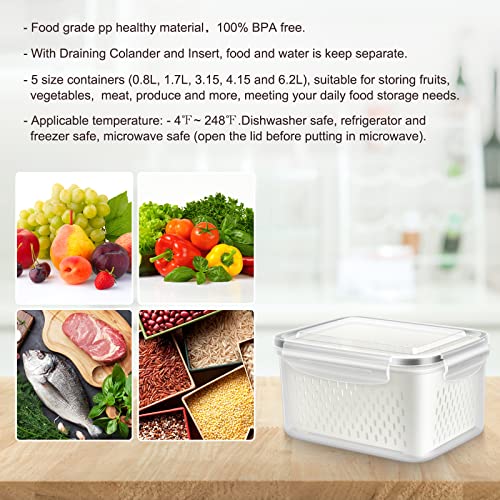 10 PS Fridge Food Plastic Storage Container with Colander - view 2