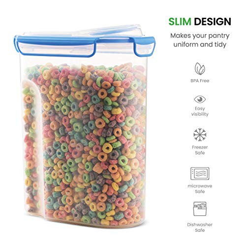 Extra Large Cereal Containers Storage Set - [2 Pack,168oz. 21 cup] Airtight Silicone Sealed Locking Lids extents freshness - Space Saving Kitchen Pantry Containers - Food storage containers For Flour. - view 4