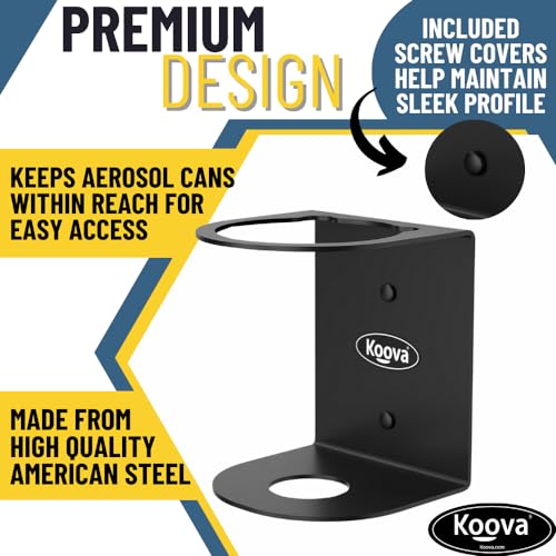 Aerosol Spray Can Holder | Easy Install Wall Mount | Heavy-Duty Powder Coated Steel Storage Rack for Garage & Home | Craft Workspace Paint Bottle Organizer | Hardware Included | USA Made - view 2
