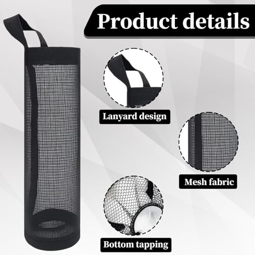 12pc Grocery Bag Holder, Plastic Bag Holders for Grocery Bags, Hooks Set, 3 Gray and 3 Black Grocery Bag Holder Plus 6 Extra Hooks, Durable and Space-Saving Solution for Kitchen Storage - view 3