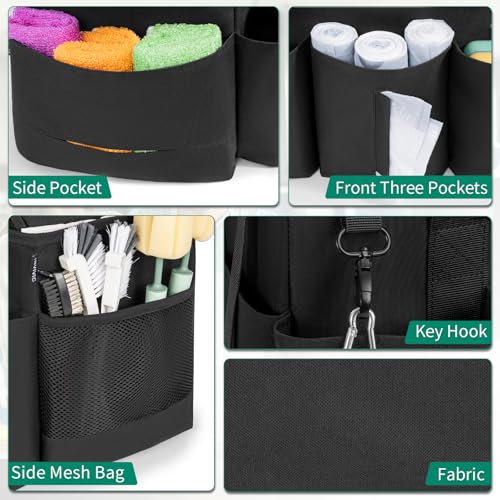 Wearable Cleaning Caddy Bag, Cleaning Supplies Organizer, Black - view 6