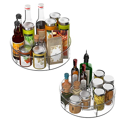 Round Lazy Susan Rotating Turntable Storage Container Rotating Organizer Spinning Organizer Bins for Kitchen Cabinet, Pantry, Refrigerator, Countertop,Set of 2 - view 4