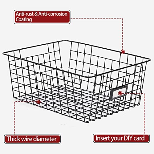 6 Pack Wire Baskets for Pantry Organization and Storage, Kitchen Organizer, 2 XXLarge & 2 XLarge & 2 Large - view 3