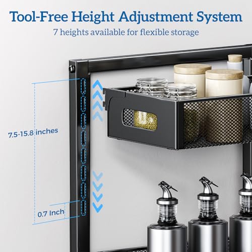 Under Sink Organizer for Bathroom & Kitchen, Under Cabinet Storage Shelf, Bathroom Cabinet Organizer Vanity Drawer Pantry Organization, Multi-Purpose Under Sink Slide Out Storage Shelf - view 3