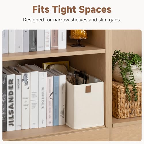 Narrow Closet Baskets, 14¾"L x 6¼"W x 8¼"H, 2-Pack, Beige - view 3