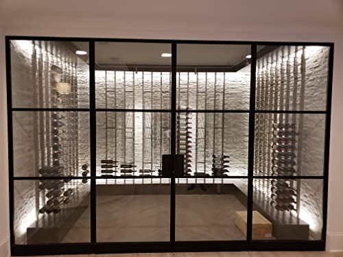 W Series Pro Wine Rack 4 - Metal Wall Mounted Wine Rack - Modern, Label Forward Wine Storage - Space Saving Wine Rack with 36 Bottle Storage Capacity (Brushed Nickel) - view 5