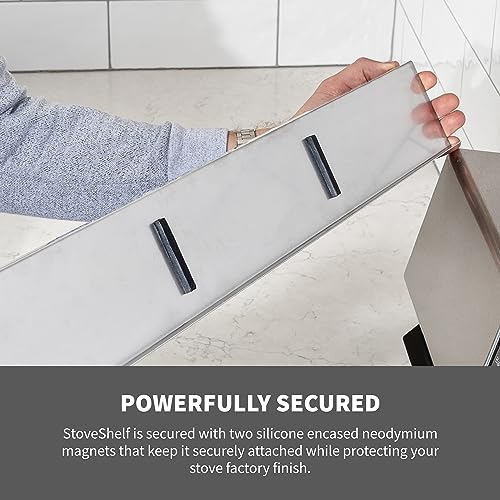 StoveShelf 30" Length White Magnetic Shelf for Kitchen Stove - Kitchen Storage Solution with Zero Installation - Over Stove Spice Rack Organizer - view 4