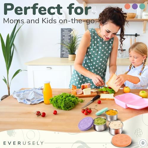 3 Stainless Steel Food Containers & 3 Condiment Cups - Reusable Meal Kit - view 5