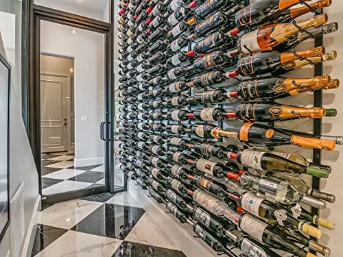 W Series Pro Wine Rack 4 - Metal Wall Mounted Wine Rack - Modern, Label Forward Wine Storage - Space Saving Wine Rack with 12 Bottle Storage Capacity (Matte Black) - view 5
