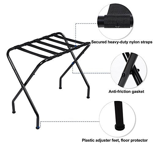 Portable Folding Travel Luggage Rack Collapsible Metal Suitcase Stand Rack Compact Closet Luggage Baggage Shelf Organizer for Guest Room Home Hotel - view 4