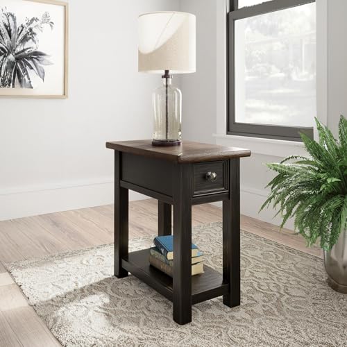 Narrow Chairside End Table with Charging Station - view 2