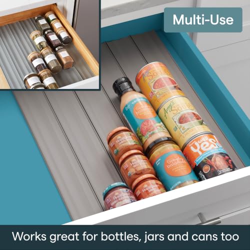 SpiceLiner Spice Rack Drawer Organizer (Universal Fit 10’ Roll),Gray - view 6